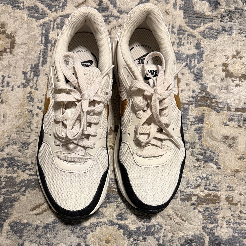 Nike Cream and Gold Athletic Shoes